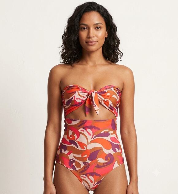 Mikoh Other - MIKOH Retro Psychedelic Alapaki One Piece Swimsuit XS